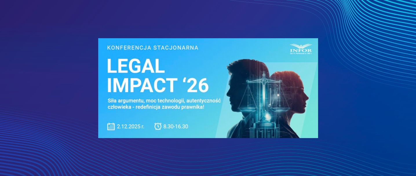 na grafice jest baner konferencji Legal Impact 26, w której AIMOn bierze udział