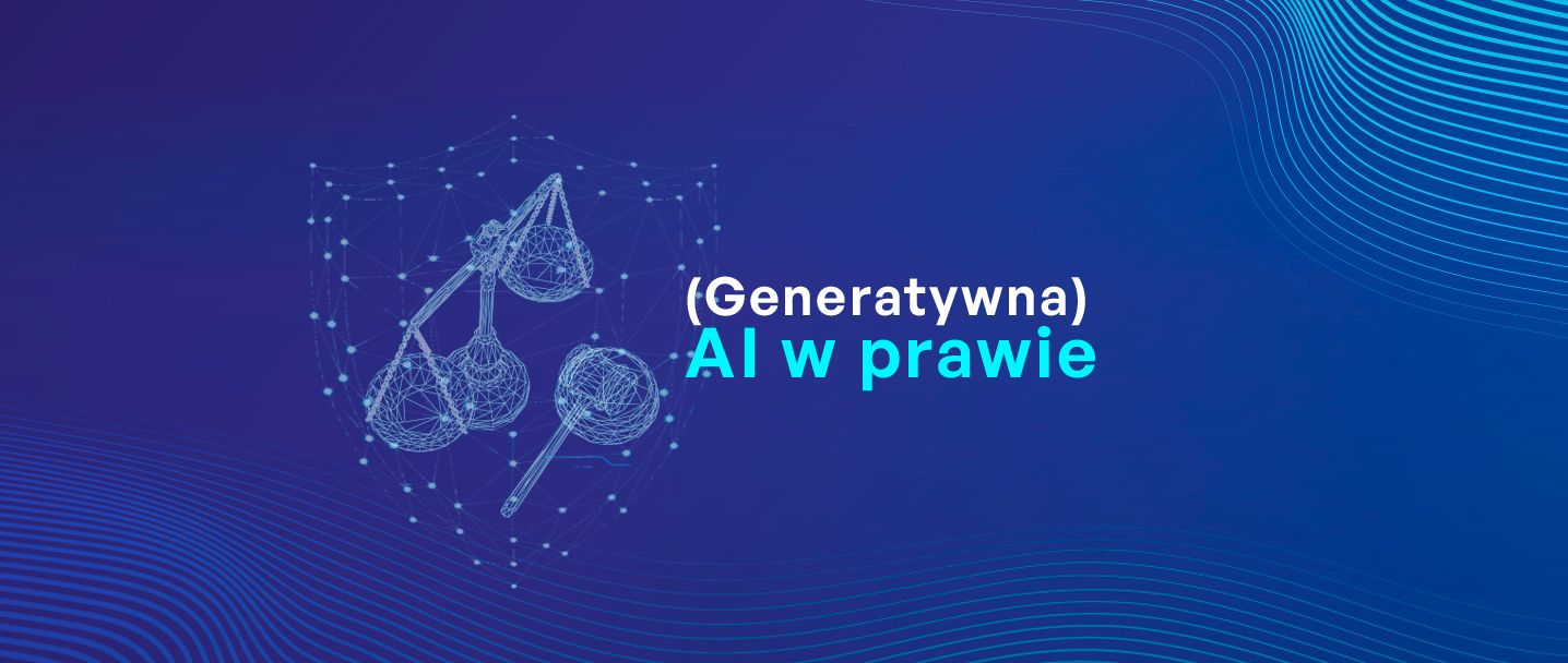 (Generatywna) AI w prawie a na grafice jest symbol Temidy waga i młotek sędziowski 