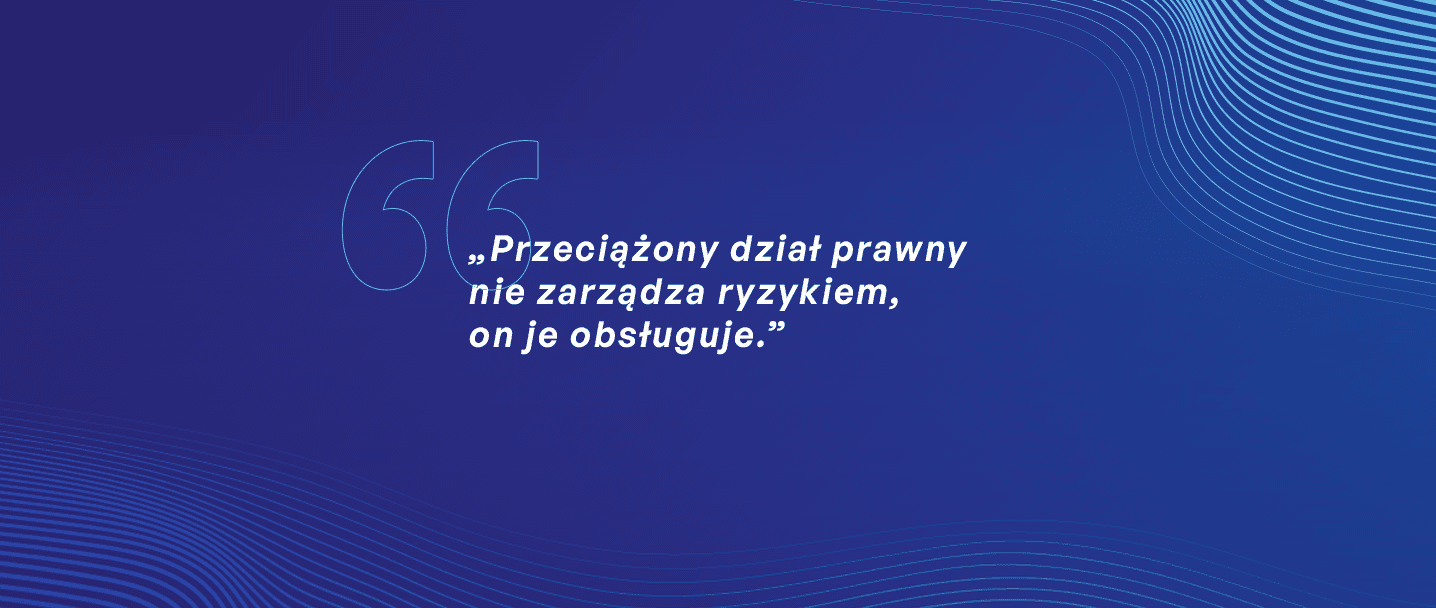 Przeciążony dział prawny nie zarządza ryzykiem, on je obsługuje.