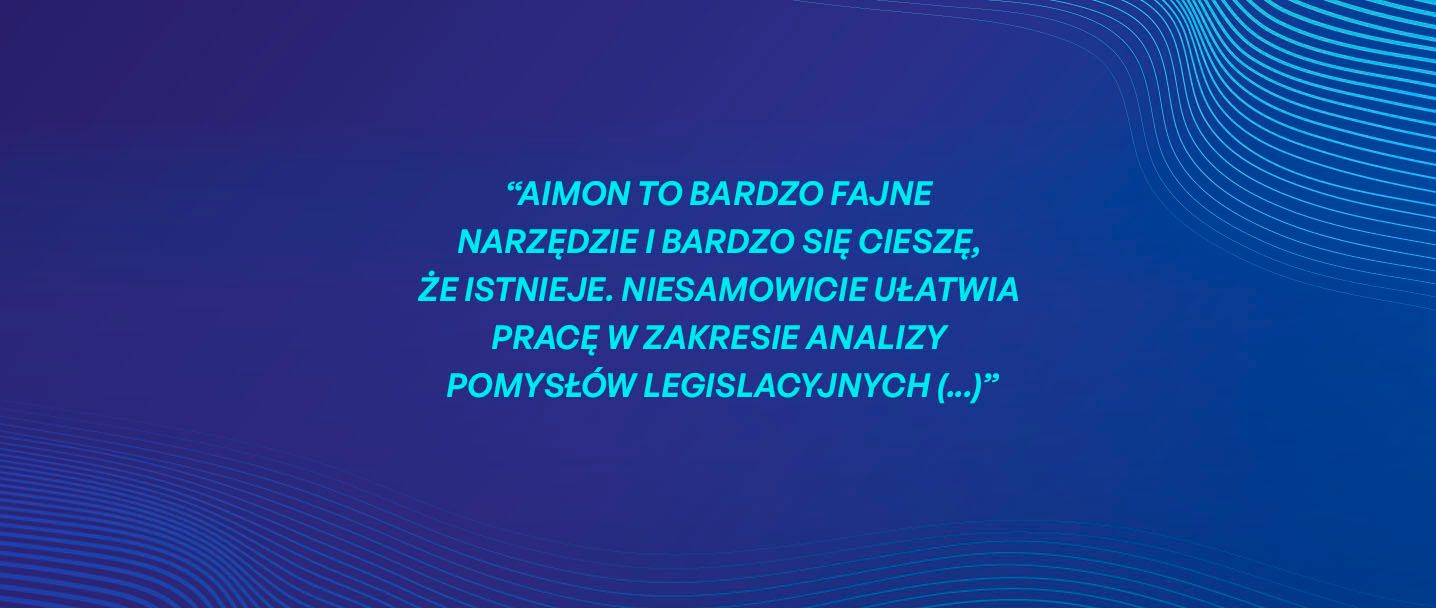 na grafice jest cytat uzytkowiczki AIMONa